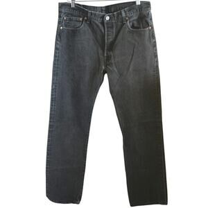 Levis 501 Button Fly Jeans Black Mens Size 36 x 34
